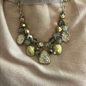 Gold Tone Bauble Statement Necklace